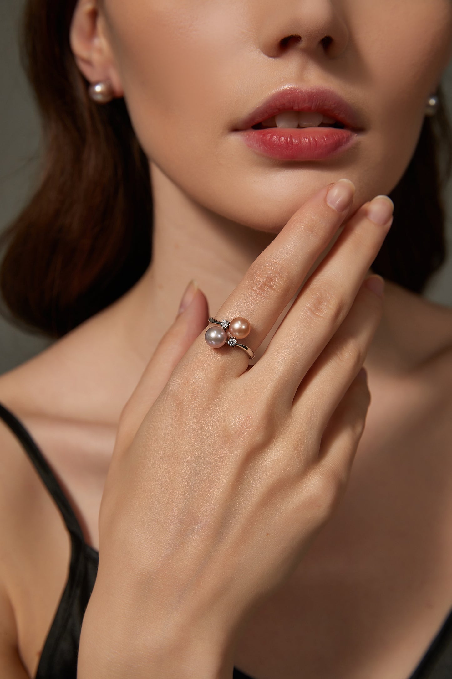 Pink and Purple Duo Freshwater Pearl Ring