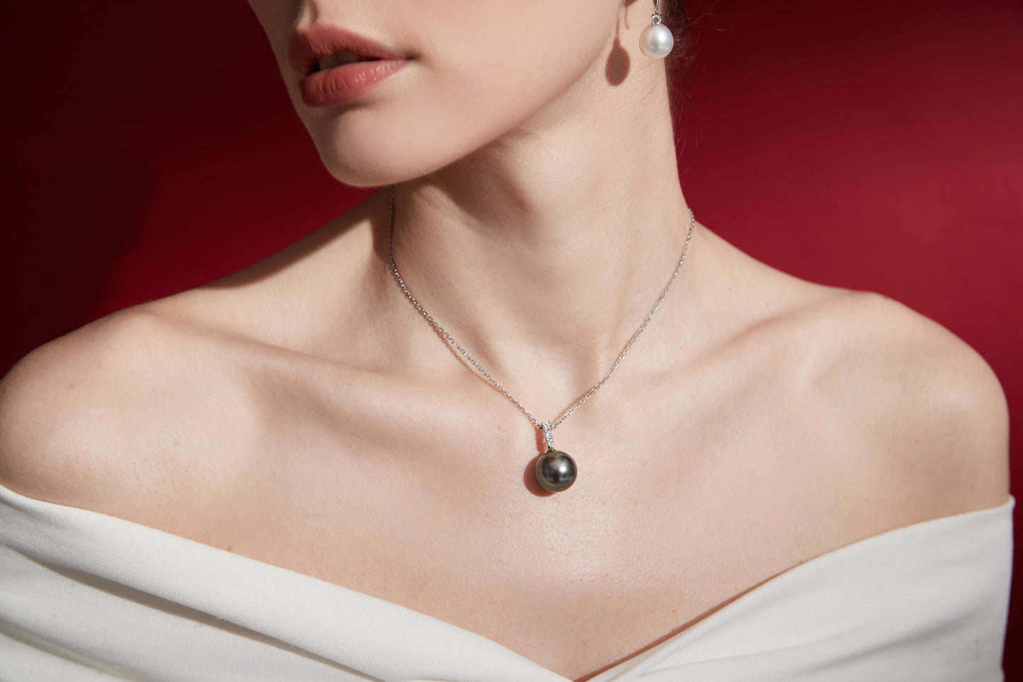 Tahitian Black Pearl Diamond Necklace