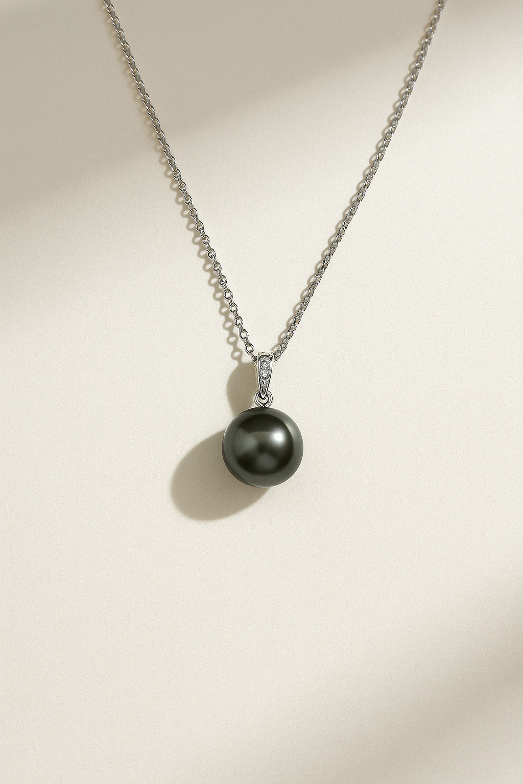Tahitian Black Pearl Diamond Necklace