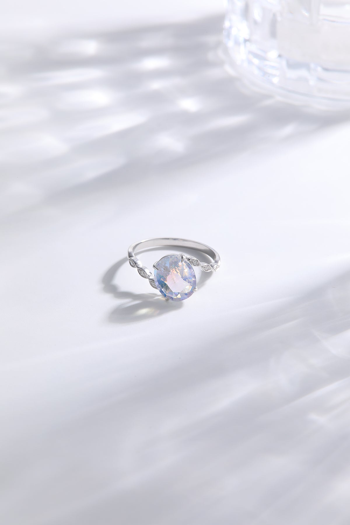Rainbow Hue Moonstone Ring