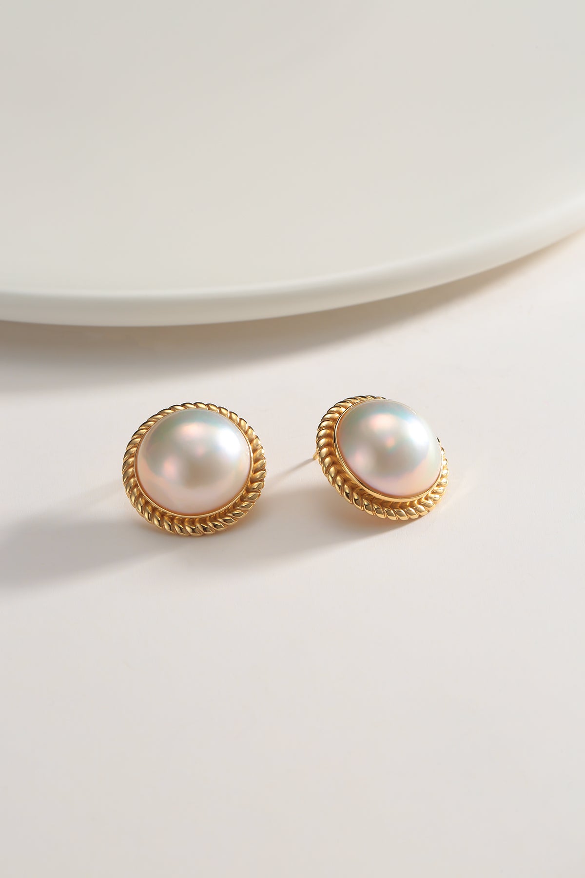 Japanese Mabe Threaded Vintage Pearl Earrings