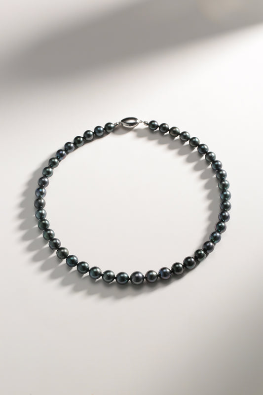 Japanese Margarite Black Pearl Necklace