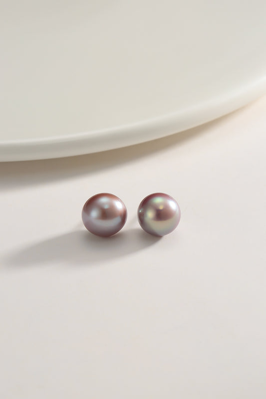 Purple Freshwater Pearl Earrings