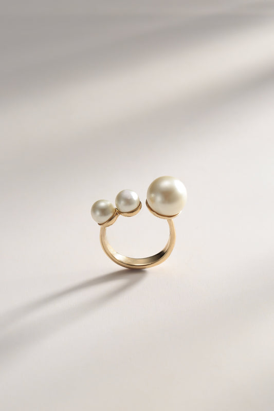 Freshwater Three Pearl Ring