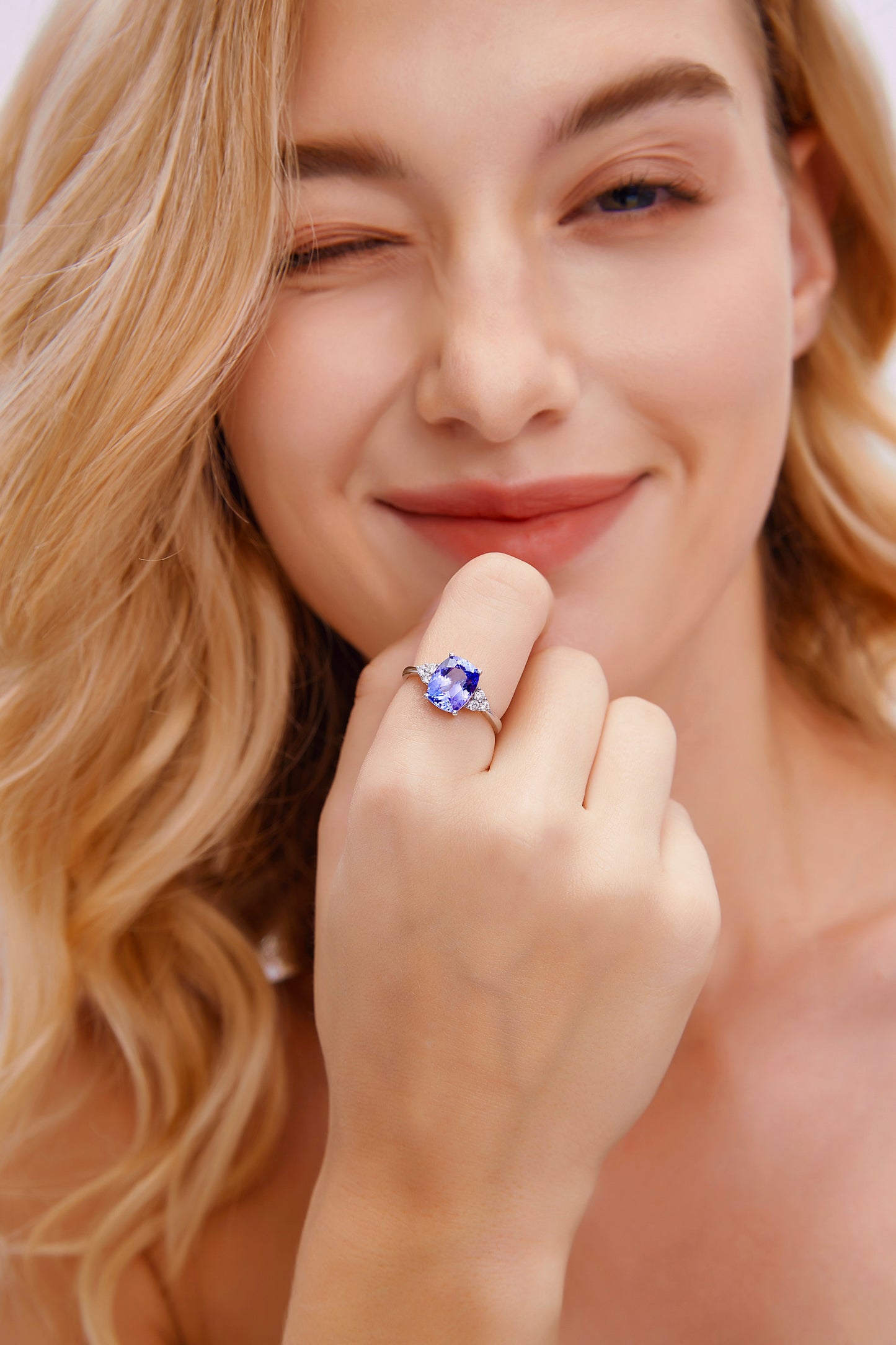 Purple Tanzanite Diamond Ring