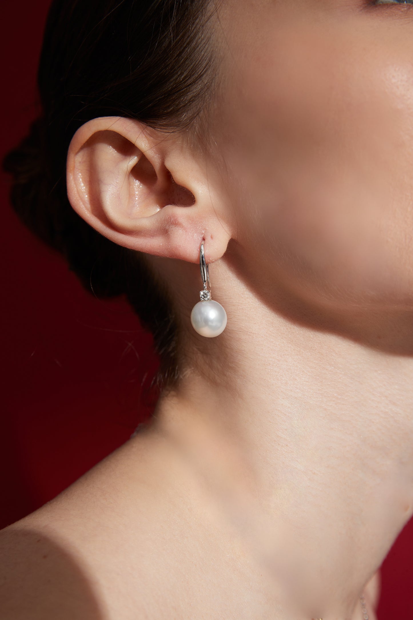 South Sea White Pearl Dangle Earrings