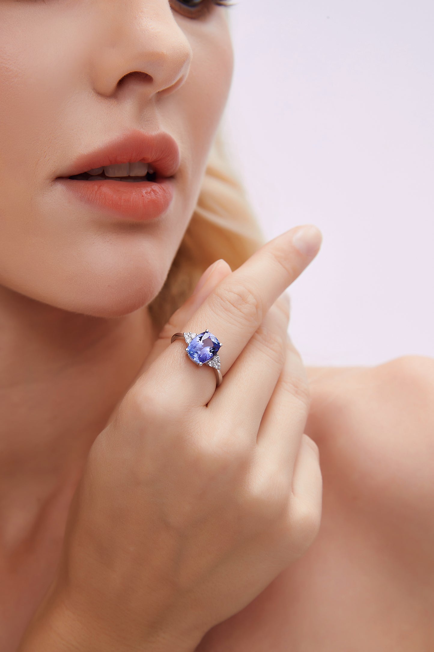 Purple Tanzanite Diamond Ring