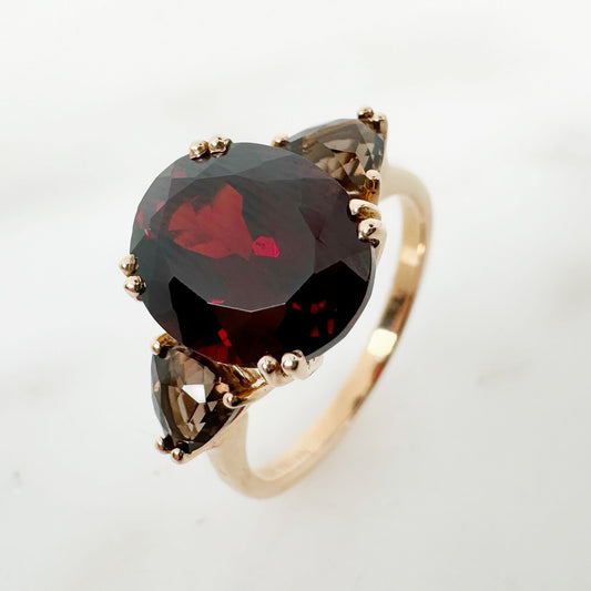 Dark Red Garnet Ring