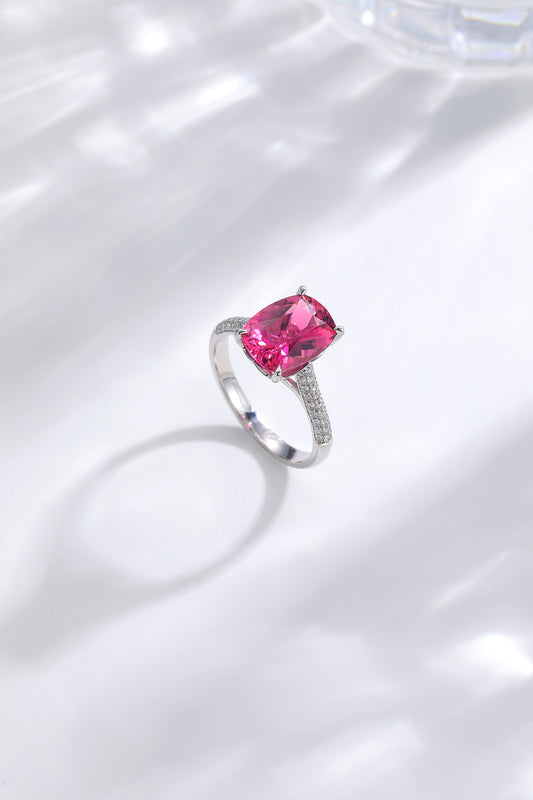 Pink Tourmaline Diamond Ring