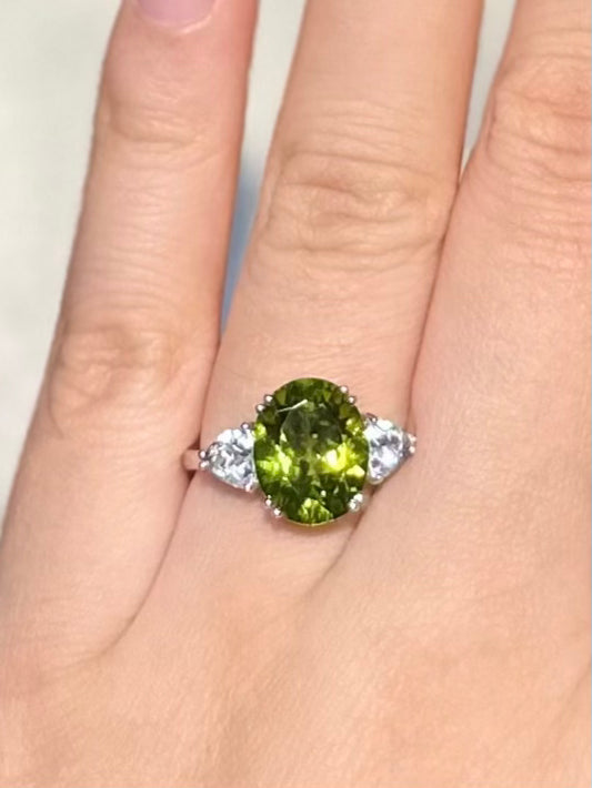 Green Peridot Ring